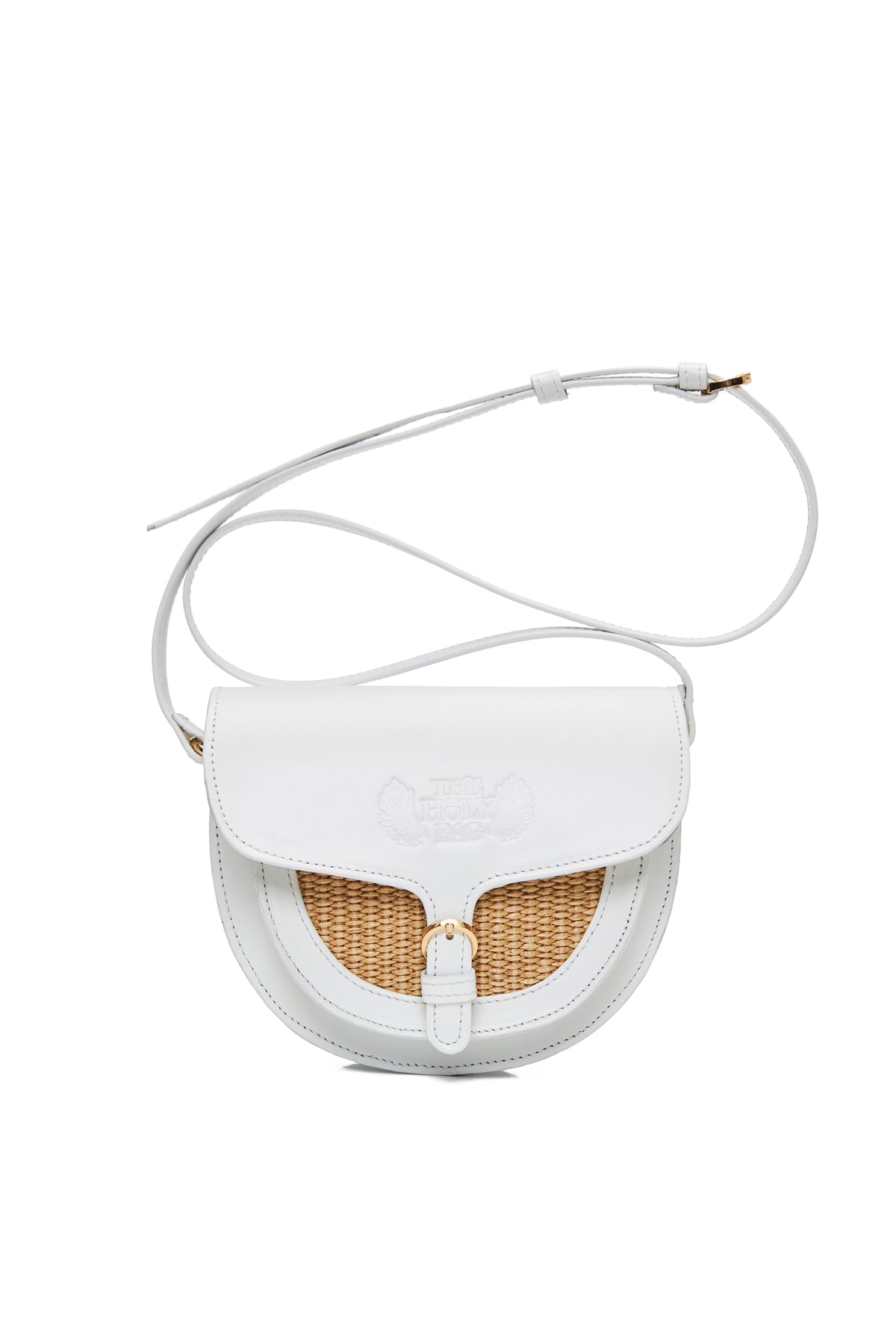 Votsalo White straw & leather bag The Holy Bag
