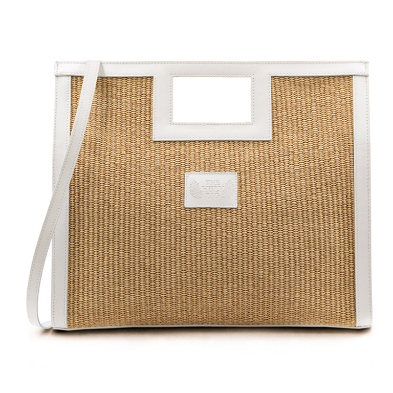 Tote bag trimmed with leather, Draco