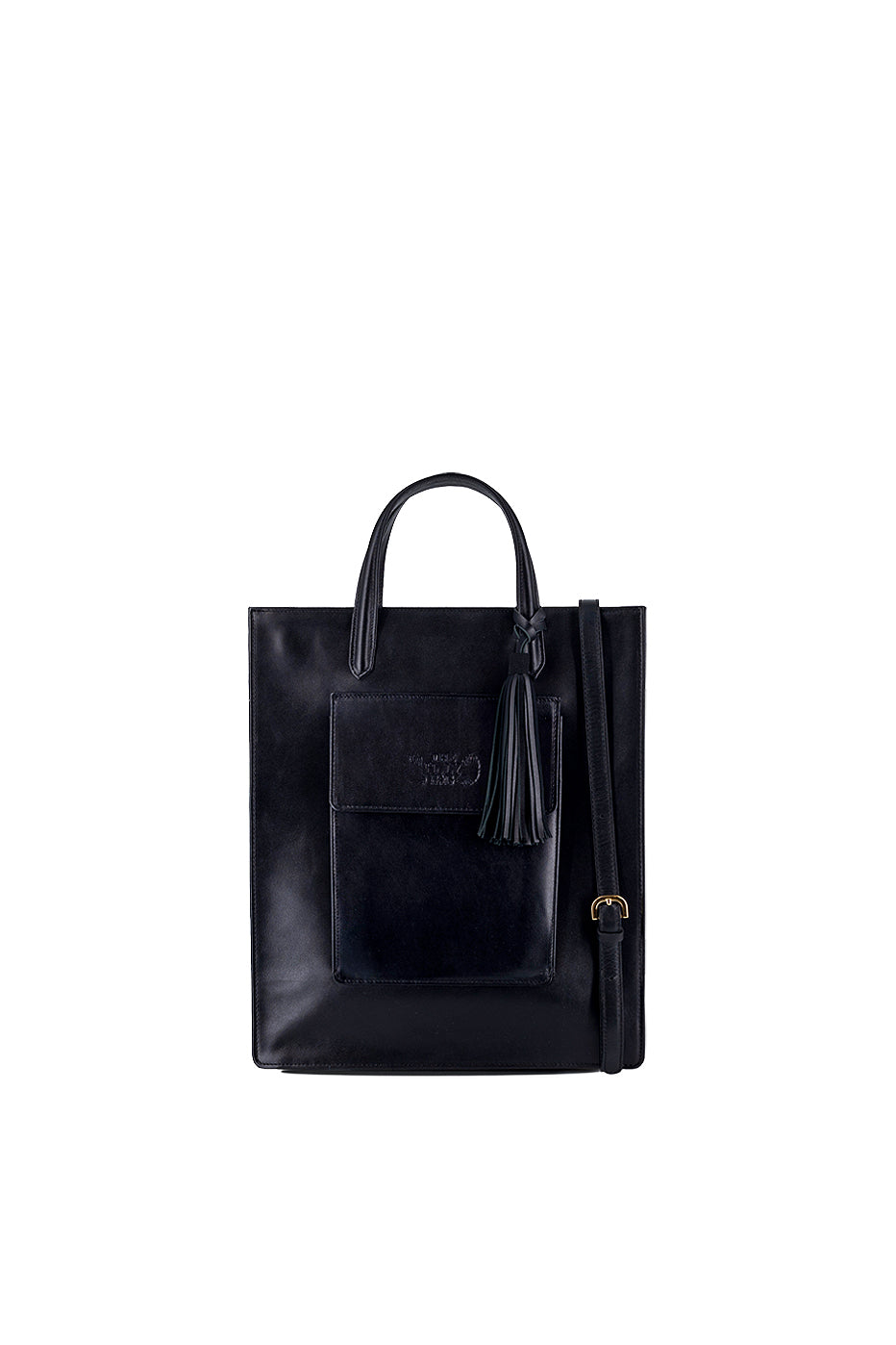 Achelois Leather Tote Bag – Black (Unisex)
