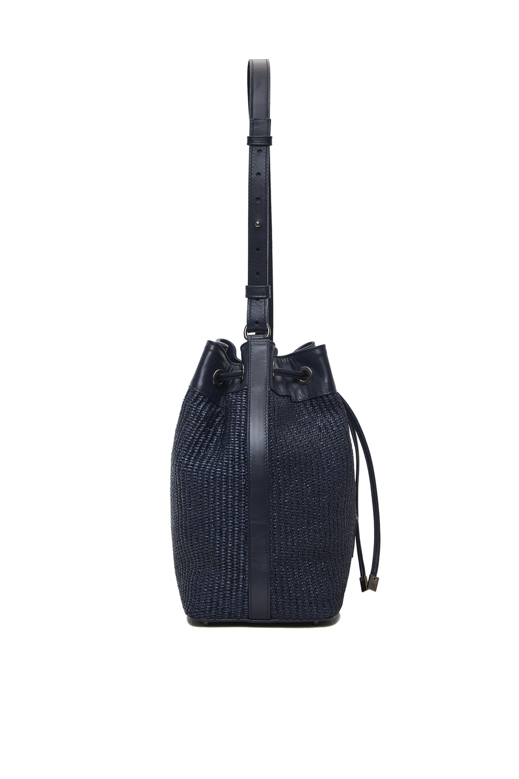 Theholybag πουγκί γυναικεία τσάντα ώμου pouch bag μπλέ ψάθα και μπλε δέρμα