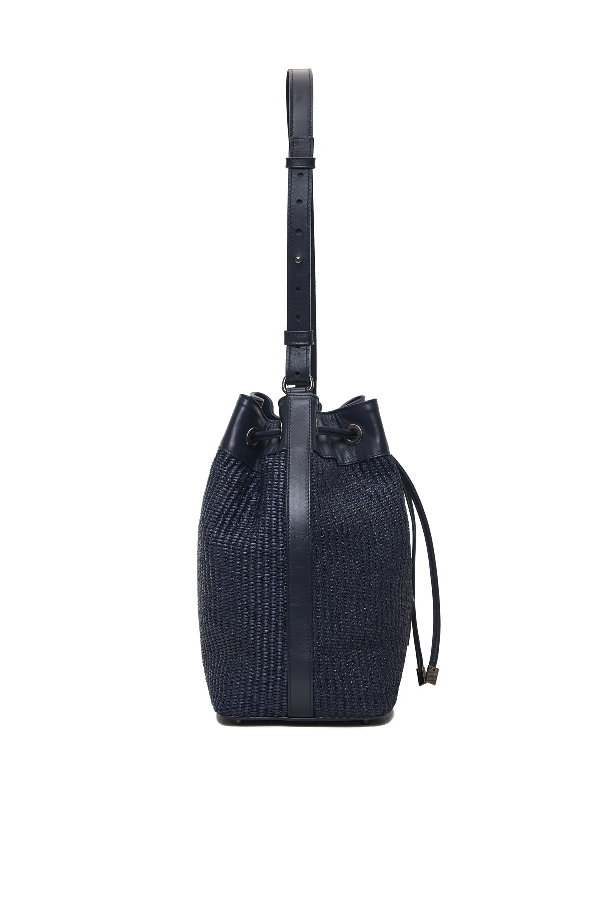 Theholybag πουγκί γυναικεία τσάντα ώμου pouch bag μπλέ ψάθα και μπλε δέρμα