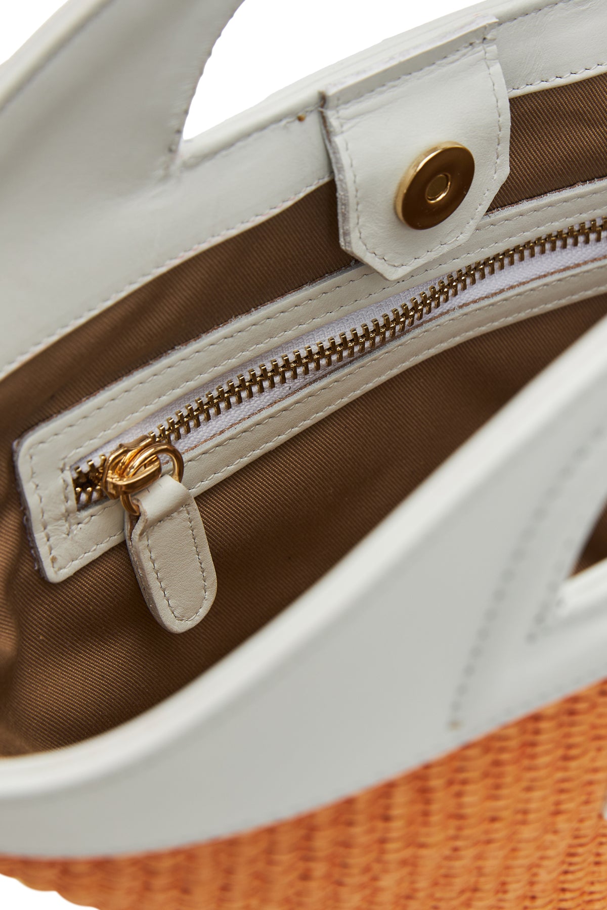 TheHolyBag Γυναικεία μίνι tote τσάντα από ψάθα και άσπρο δέρμα με handles και αποσπώμενο λουράκι ώμου. 