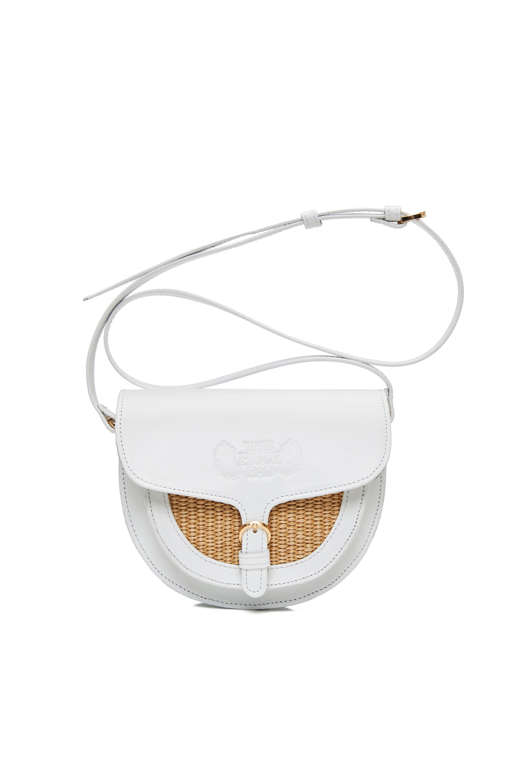 Votsalo White straw & leather bag The Holy Bag 