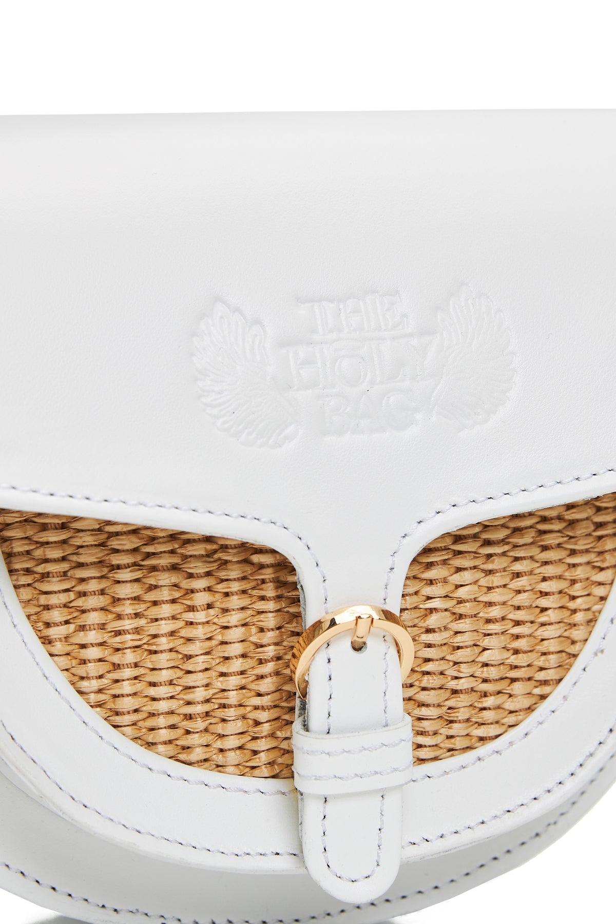 Votsalo White straw & leather bag The Holy Bag 