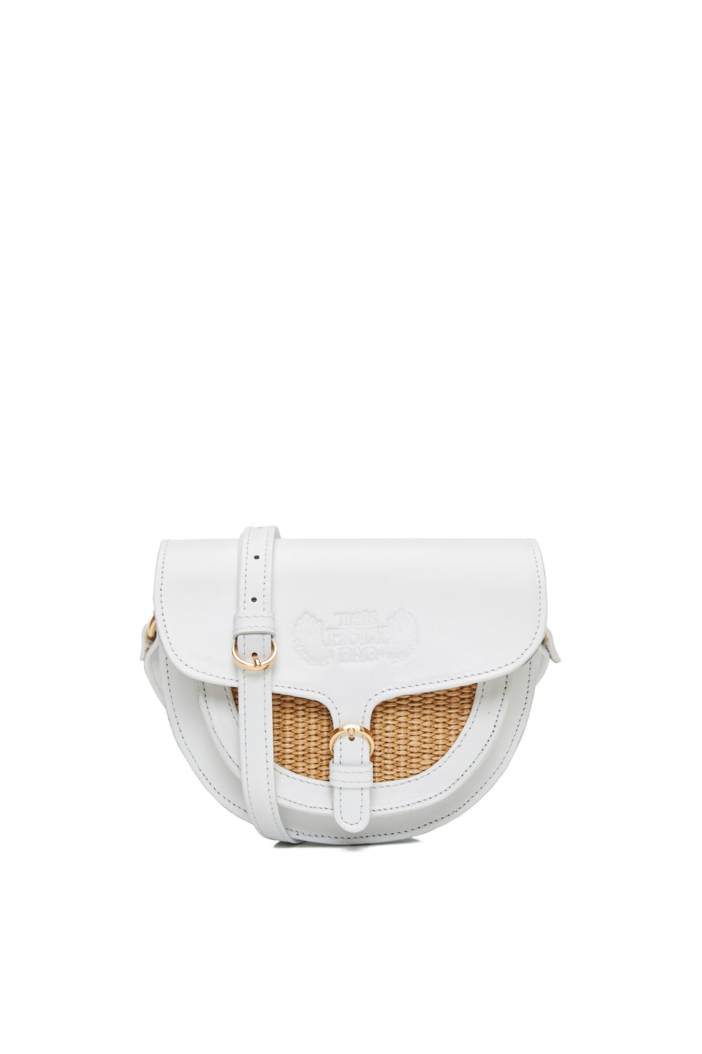 Votsalo White straw & leather bag The Holy Bag 
