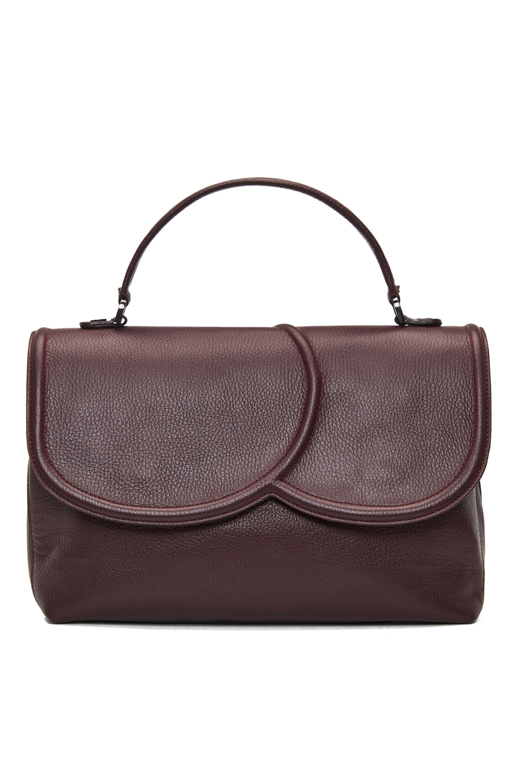 TheHolyBag Tote τσάντα σε μπορντό δέρμα με top handle και αποσπώμενο λουράκι ώμου. Με ασύμμετρο καπάκι. Κλείνει με μαγνήτη και διαθέτει εσωτερική τσέπη.