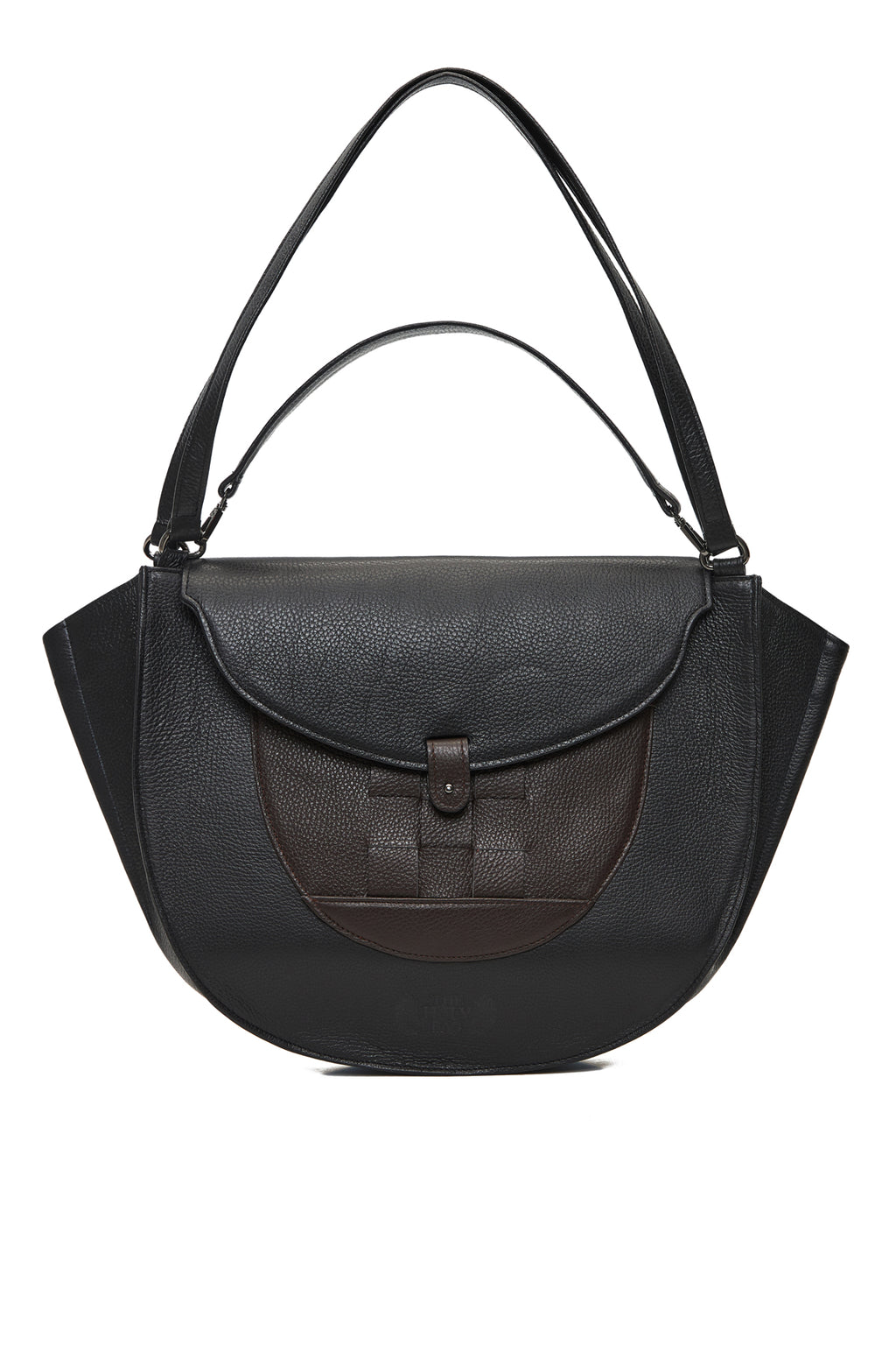 Leather shoulder bag with handle, Greta - The Holy Bag