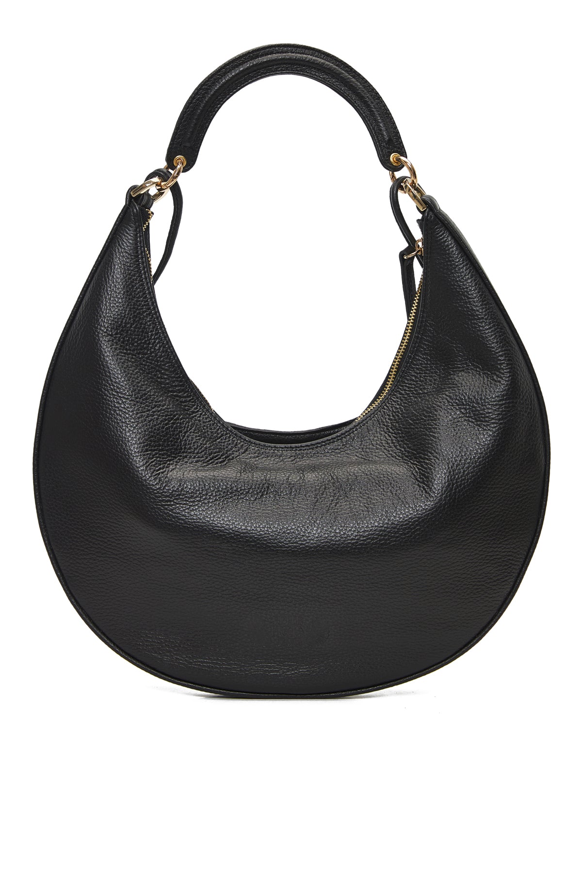 TheHolyBag Rita hobo τσάντα από μαλακό μαύρο δέρμα, με λαβή και λουράκι ώμου που αφαιρείται. Κλείνει με φερμουάρ