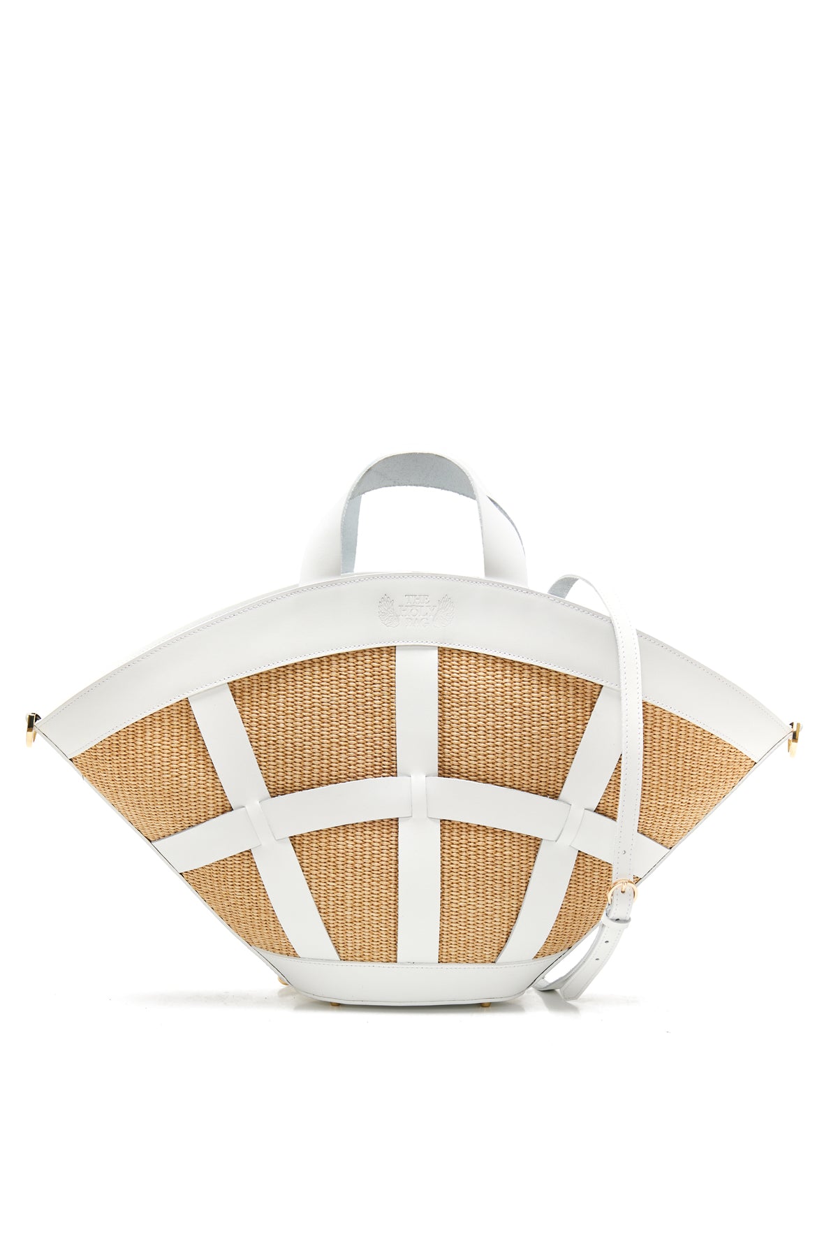 Shopper bag in natural straw and white leather knitted straps. Two top handles, inner pockets and an adjustable shoulder strap. Handmade in Athens, Greece The Holy Bag
Χειροποίητη shopper γυναικεια τσάντα από ψάθα και λευκό δέρμα με top handles και αποσπώμενο λουράκι ώμου.  The Holy Bag