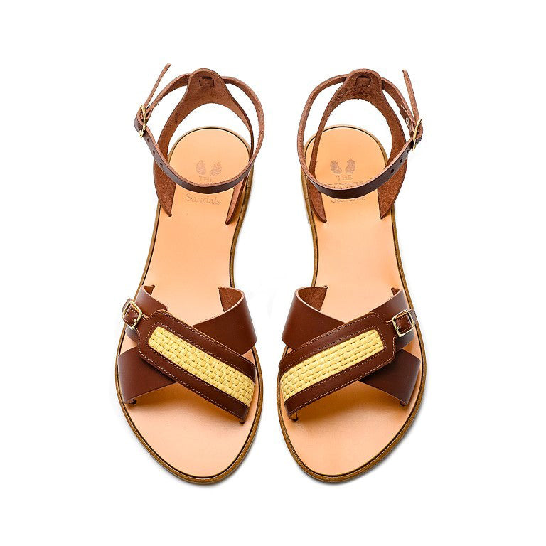 AEGINA Cognac Sandals - The Holy Bag
