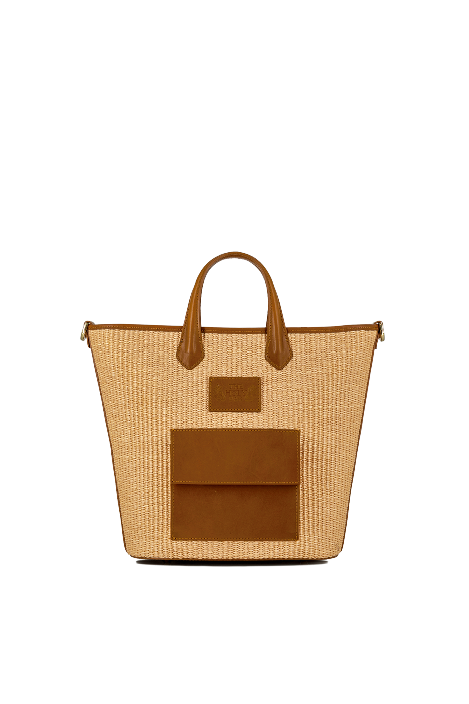 Shopper bag in straw with leather accents. Two top handles, zipper closure, internal and one external pockets. Detachable shoulder strap. The Holy Bag
Τσάντα από ψάθα και ταμπά δέρμα. Κλείνει επάνω με φερμουάρ. Εσωτερική και εξωτερική δερμάτινη τσέπη. Με λουράκι ώμου που αυξομειώνεται και αφαιρείται.