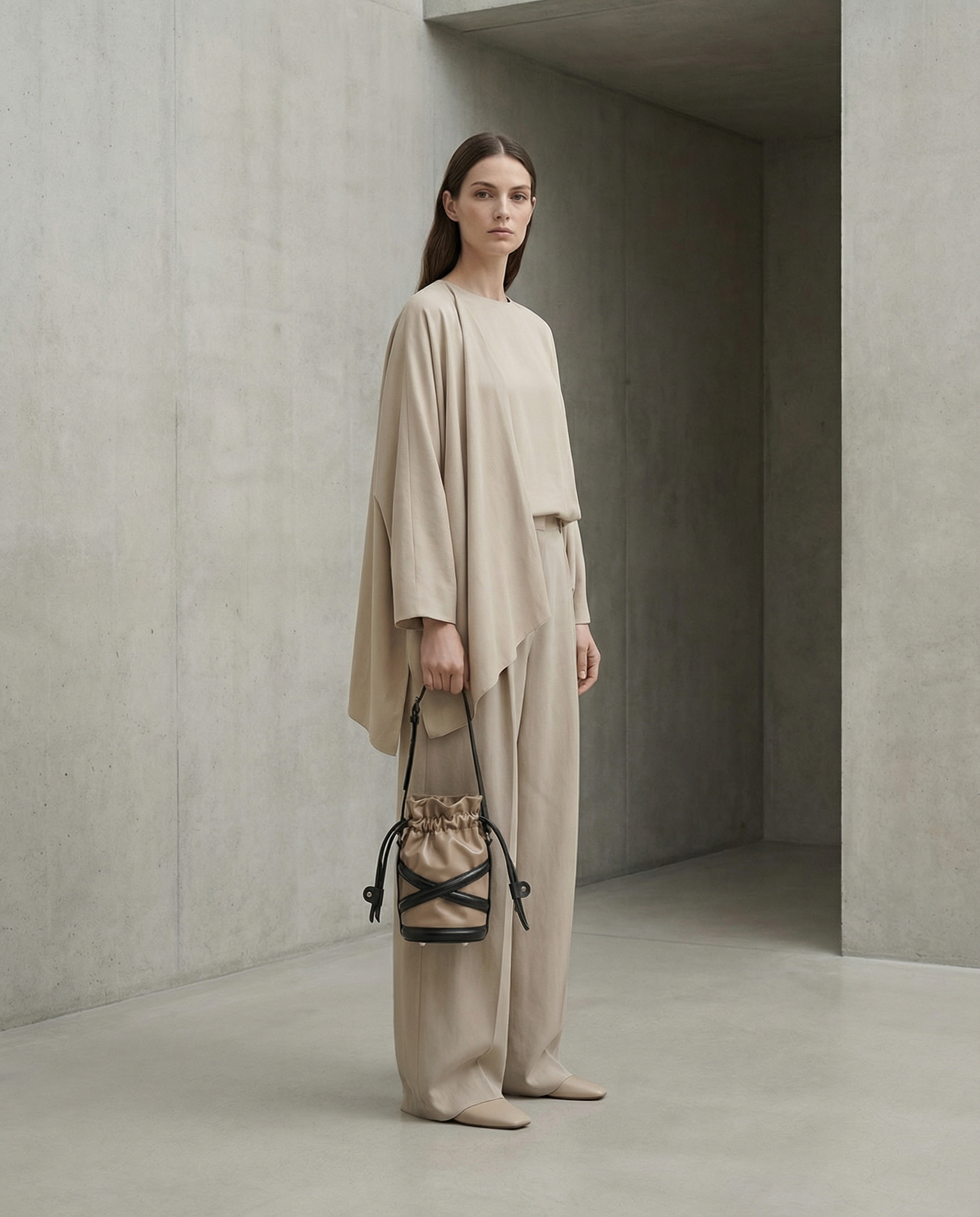 Small leather bucket bag with a drawstring pouch. With handle and an adjustable shoulder strap. The Holy Bag
Κυκλική τσάντα με ενσωματωμένο πουγκί, όλη από δέρμα. Με λαβή χειρός και λουράκι ώμου που αυξομειώνεται The Holy Bag