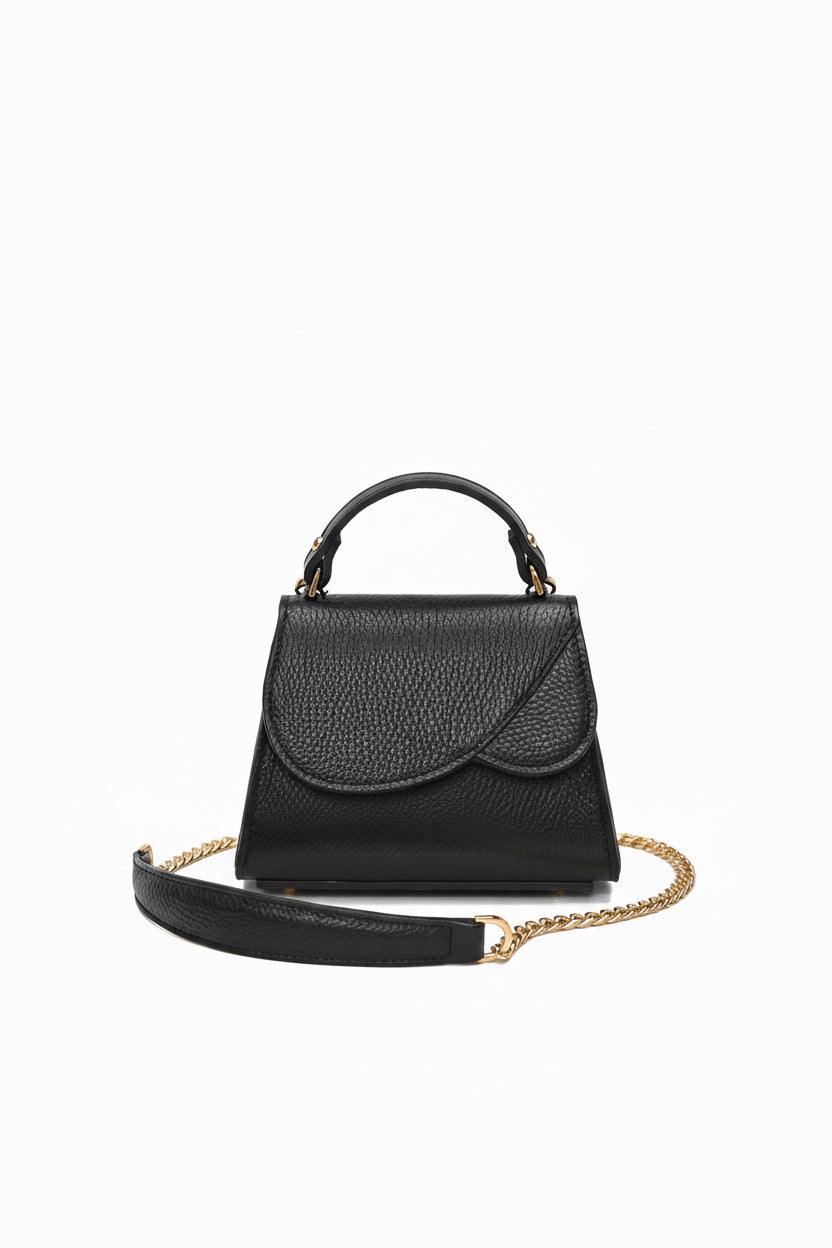 Mini leather flap bag, with handle, a belt strap and a chain shoulder strap, Audrey.  The Holy Bag
Μίνι τσαντάκι απο δέρμα, με καπάκι, λαβή χειρός, λουράκι ώμου και λουράκι μέσης. The Holy Bag