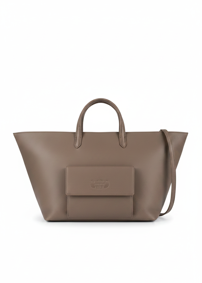 Cassandra shopper taupe leather bag the holy bag