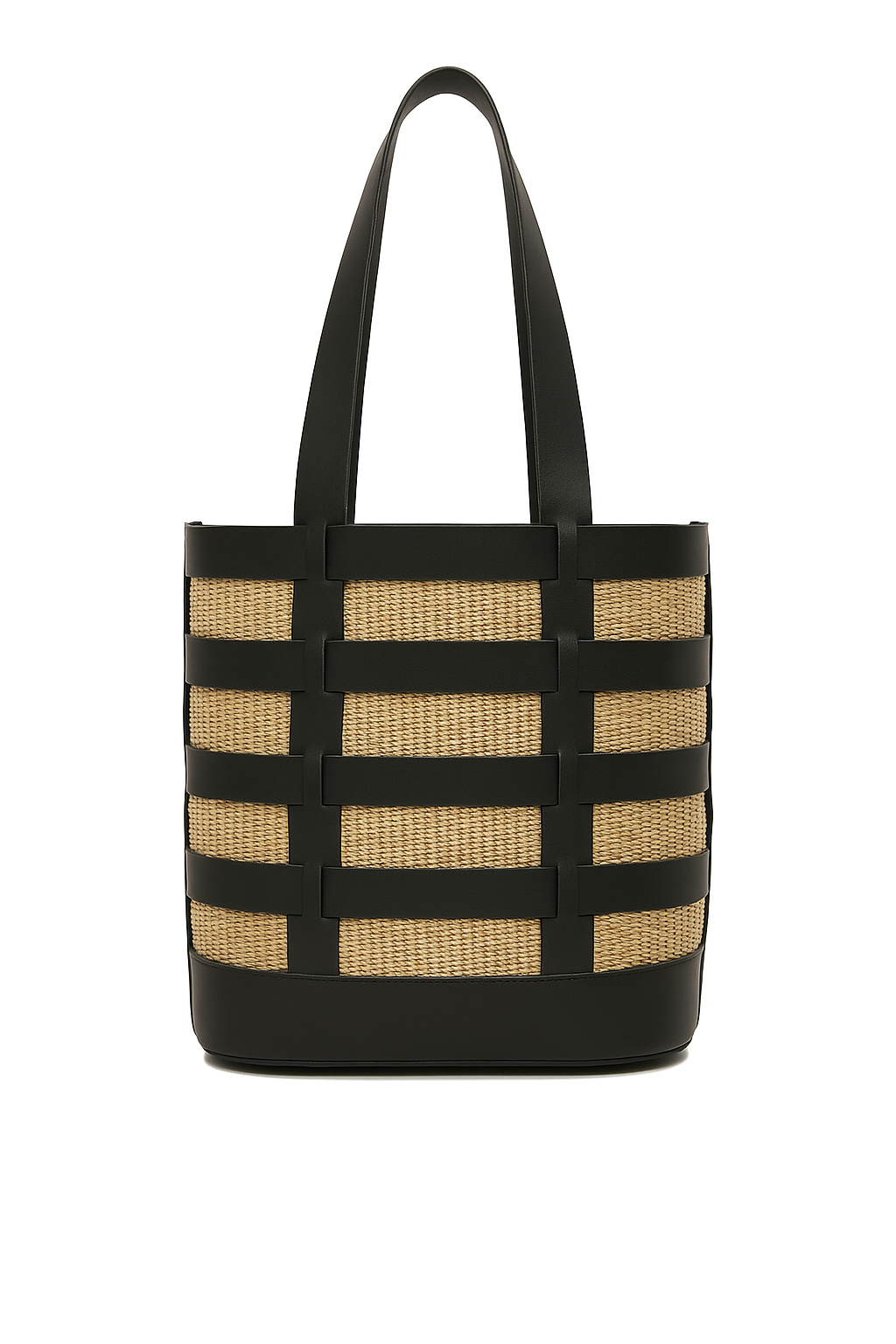 theholybag shopper τσάντα ώμου από ψάθα και δέρμα, χειροποίητη, με αποσπωμενη εσωτερική θήκη. Κλείνει με μαγνήτη.