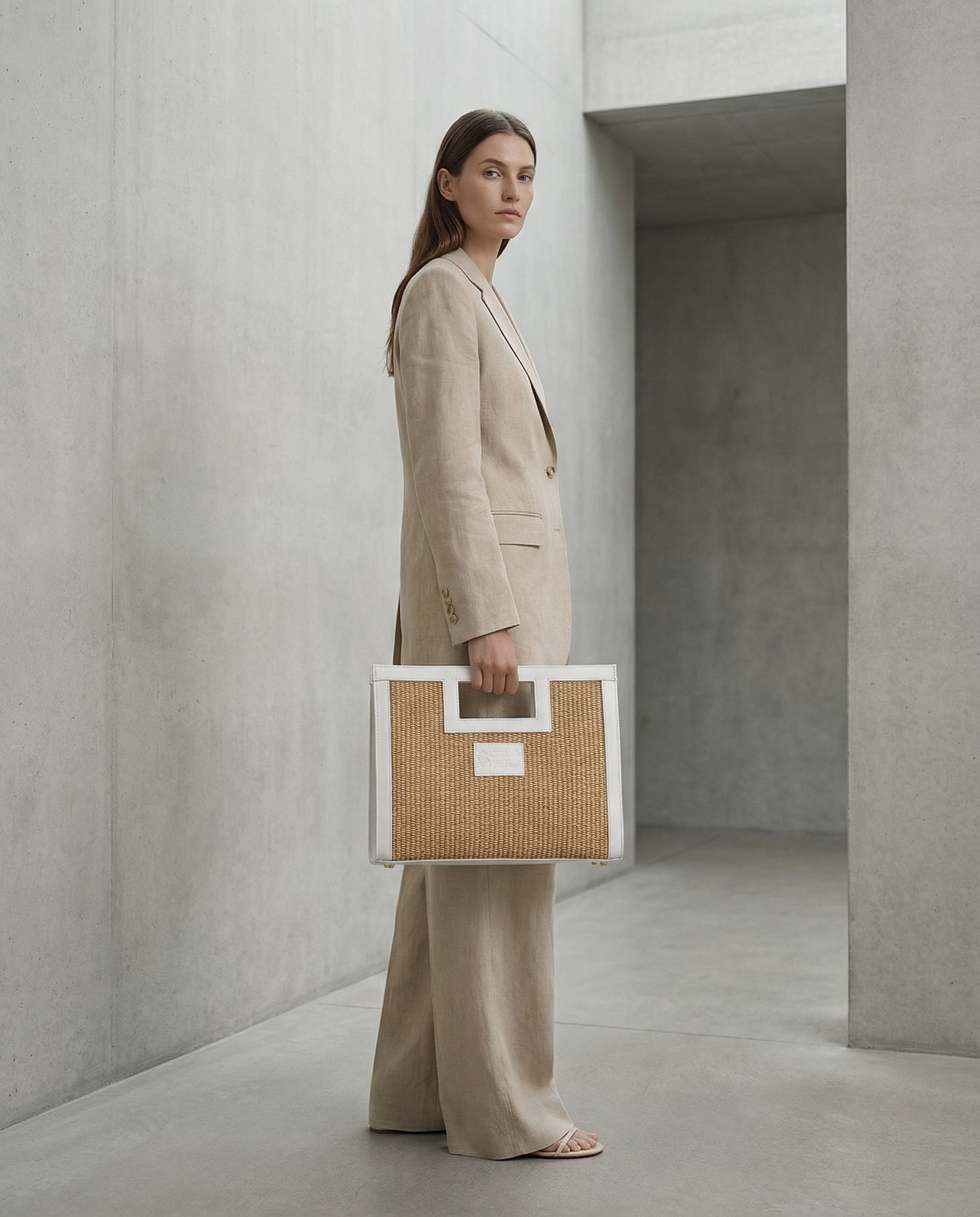 Square bag with square handle in straw and white leather, with inner pocket and a shoulder strap The Holy Bag
Τσάντα από ψάθα και λευκό δέρμα με τετράγωνη λαβή και αποσπώμενο λουράκι ώμου. The Holy Bag
