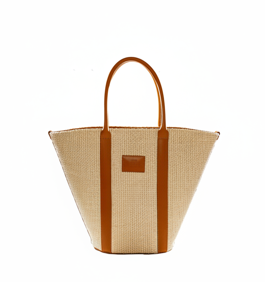 Shopper in leather and straw, Andromeda