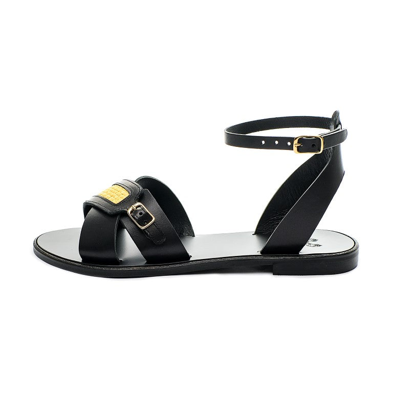 AEGINA Sandals, Black - The Holy Bag