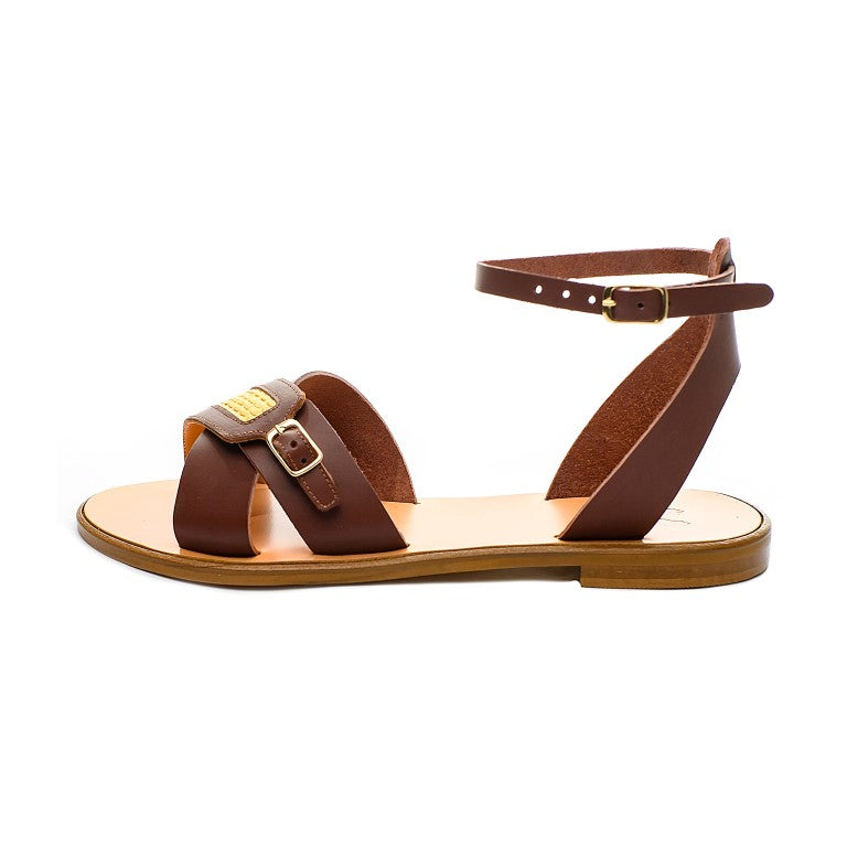 AEGINA Cognac Sandals - The Holy Bag