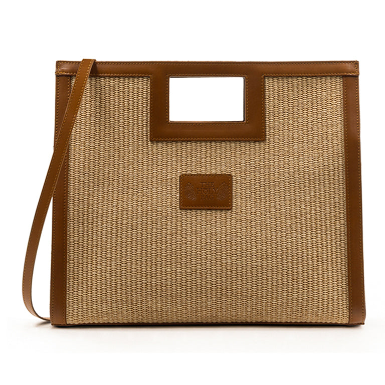 Tote bag trimmed with leather, Draco