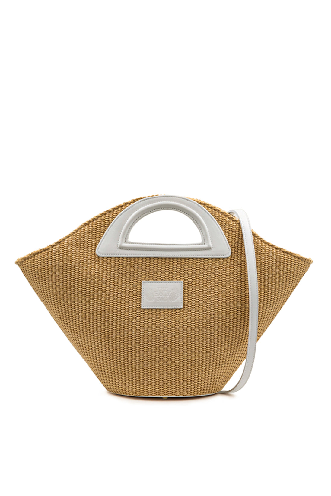 Shopping bag in leather and straw, Ammos