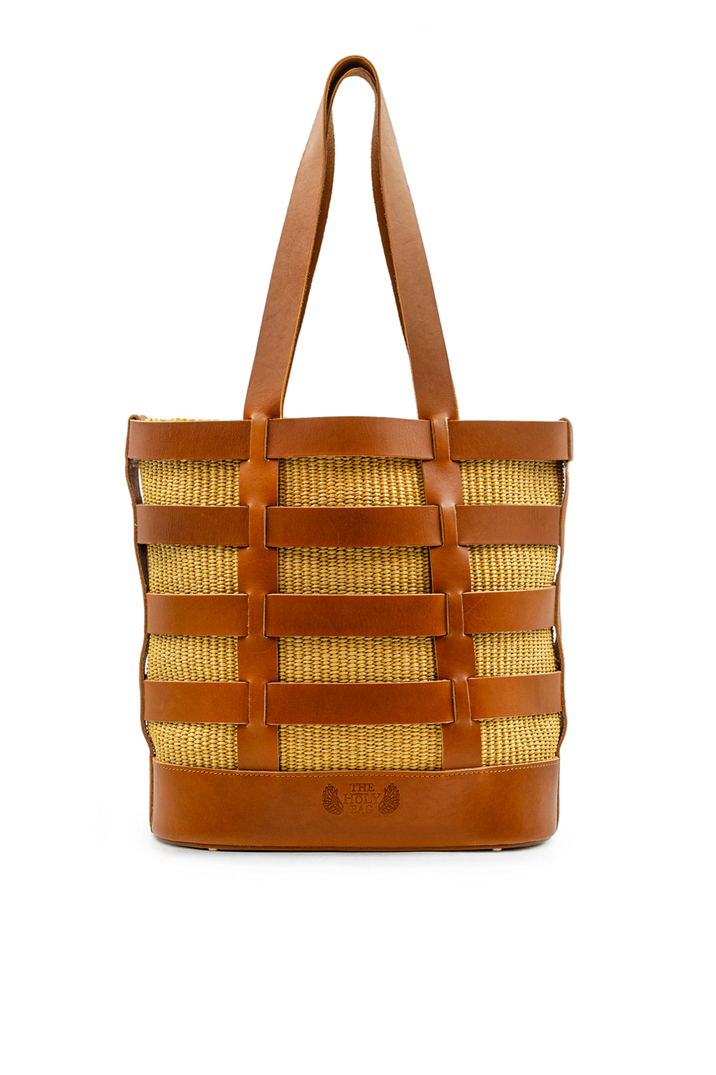 Shoulder Bag with detachable straw pouch, Nissos