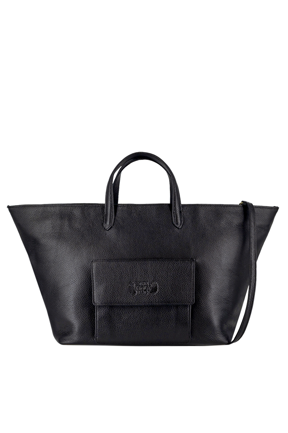 Shopper Bag in Black Leather, Cassandra