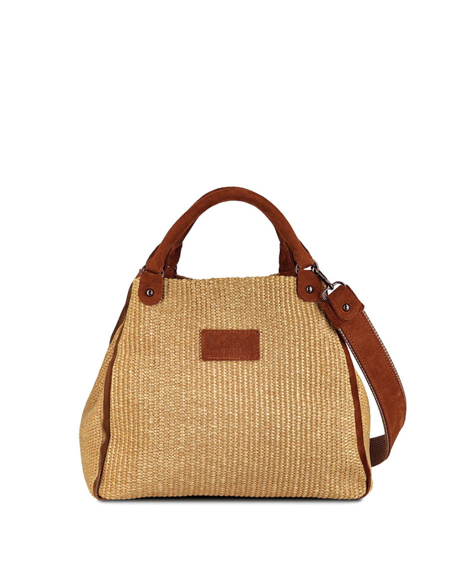 Kirke Small tote in Straw & Suede