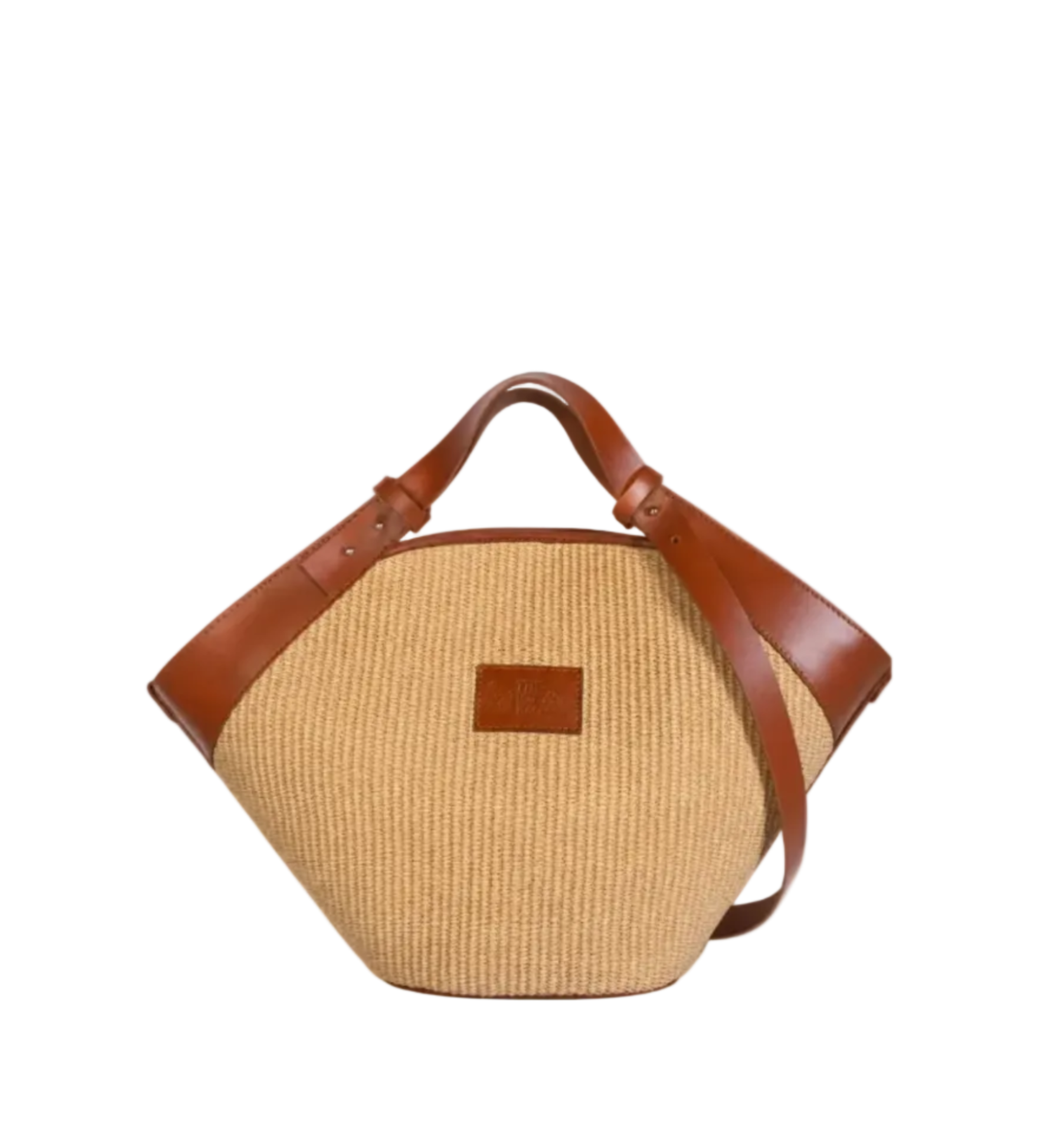 Shopper bag in straw and camel vachetta leather, in adjustable handle / shoulder strap. Inner pocket, magnetic closure. The Holy Bag.
Τσάντα shopper από ψάθα και ταμπά δέρμα βακέτα, με πτυσσόμενο λουράκι.  Με εσωτερική τσέπη. Κλείνει με μαγνήτη. The Holy Bag.