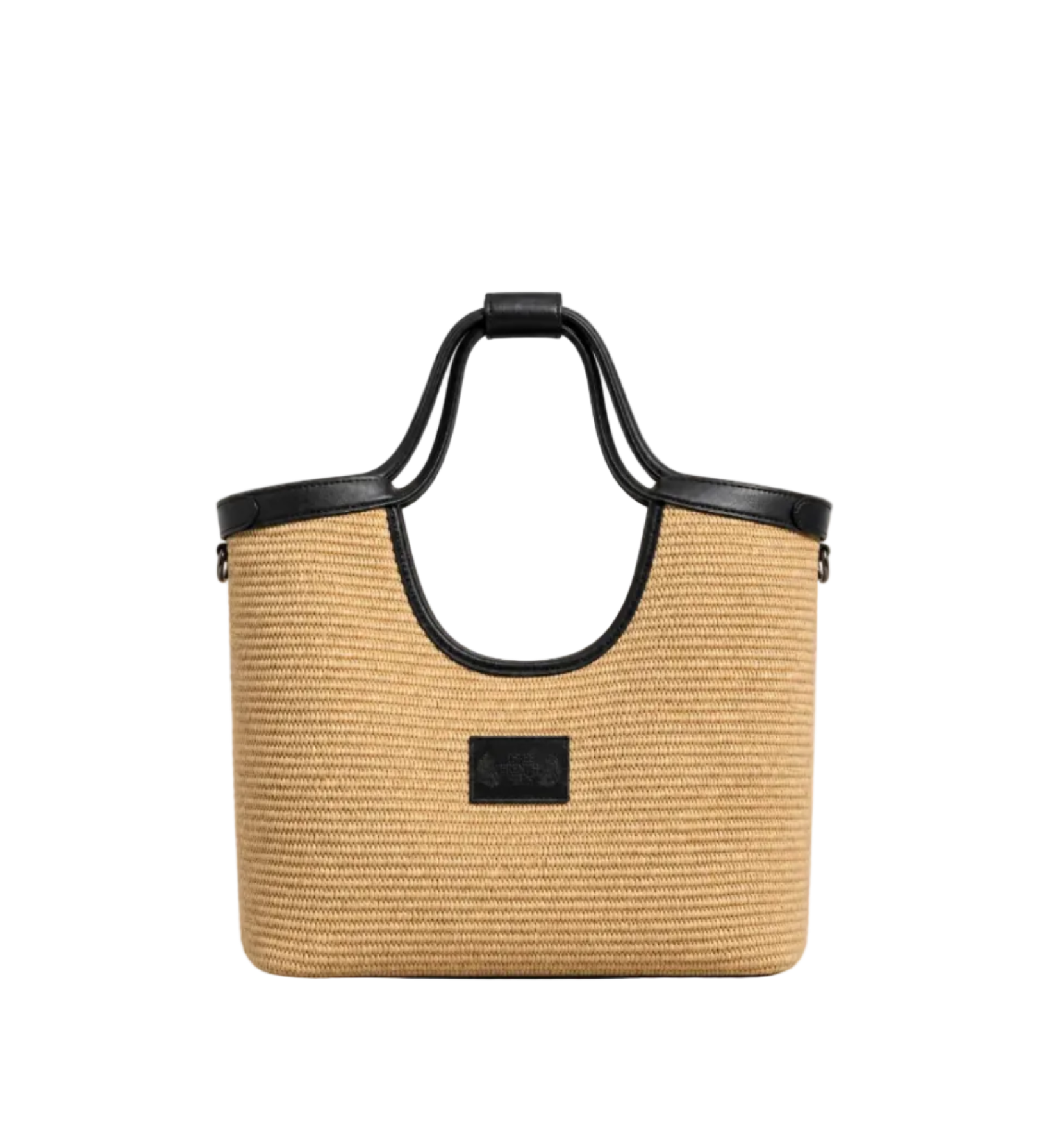 Shoulder bag with leather handles and inner pockets. Magnetic closure. The Holy Bag
Τσάντα ώμου από μαύρη ψάθα και δέρμα με εσωτερικές τσέπες.  