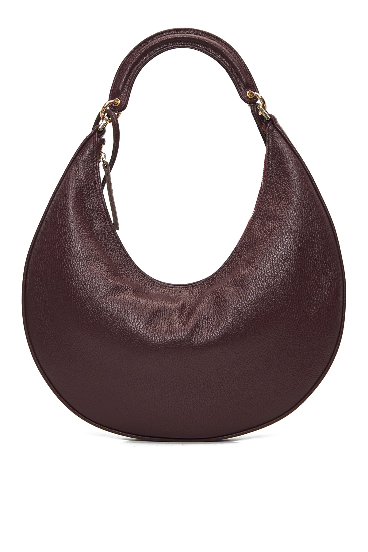 TheHolyBag Rita hobo τσάντα από μαλακό μπορντό δέρμα, με λαβή και λουράκι ώμου που αφαιρείται. Κλείνει με φερμουάρ