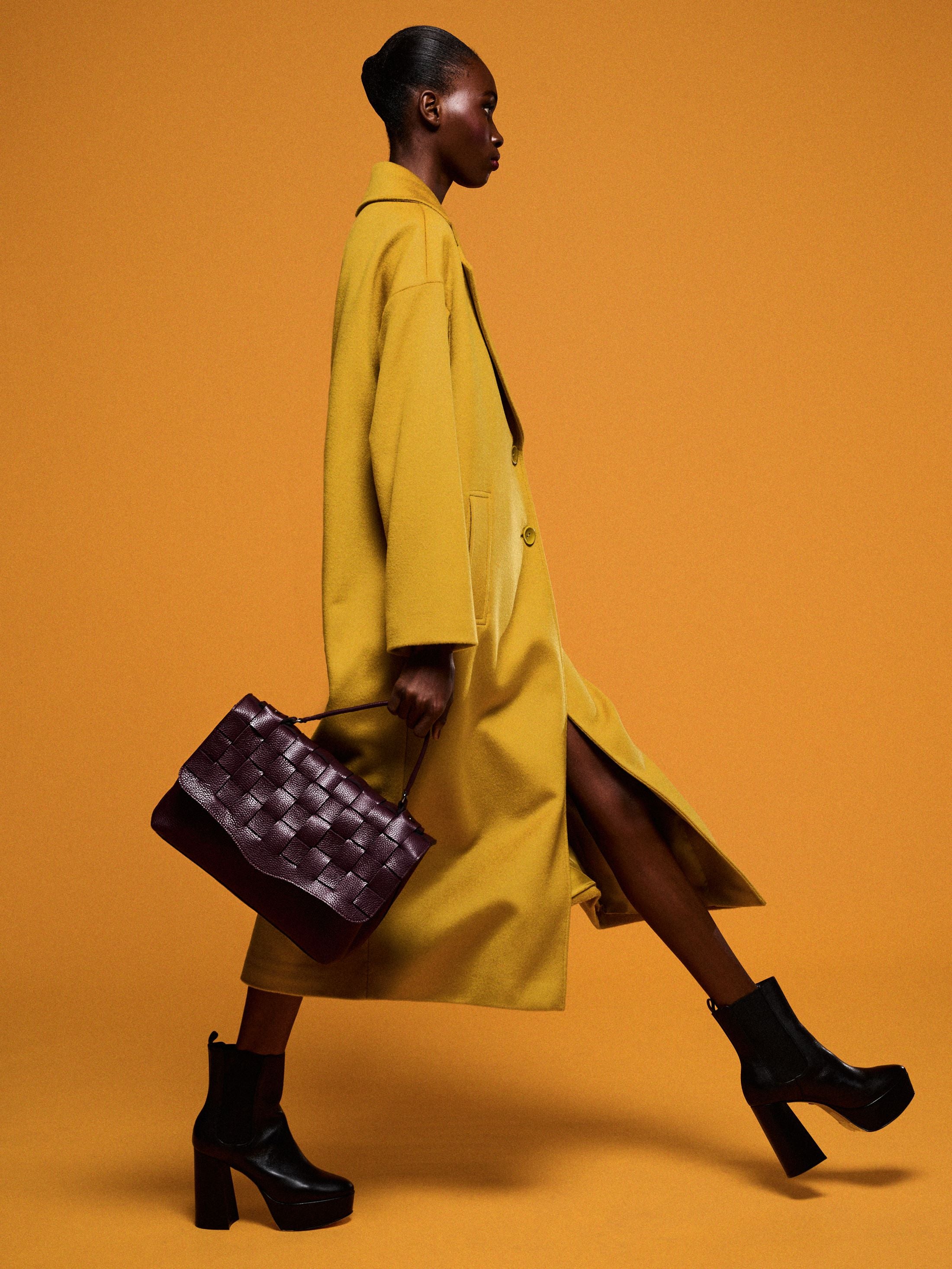 TERPSICHORE bag - The Holy Bag  leather tote bag with suede inner flap, handle and shoulder strap