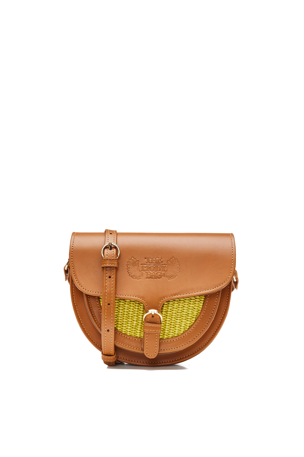Votsalo crossbody mini bag in straw & camel leather. The Holy Bag 
Μίνι τσαντάκι ώμου με λουράκι που αυξομειωνεται, από ταμπά δέρμα και ψάθα. Κλείνει με μαγνήτη.
The Holy Bag