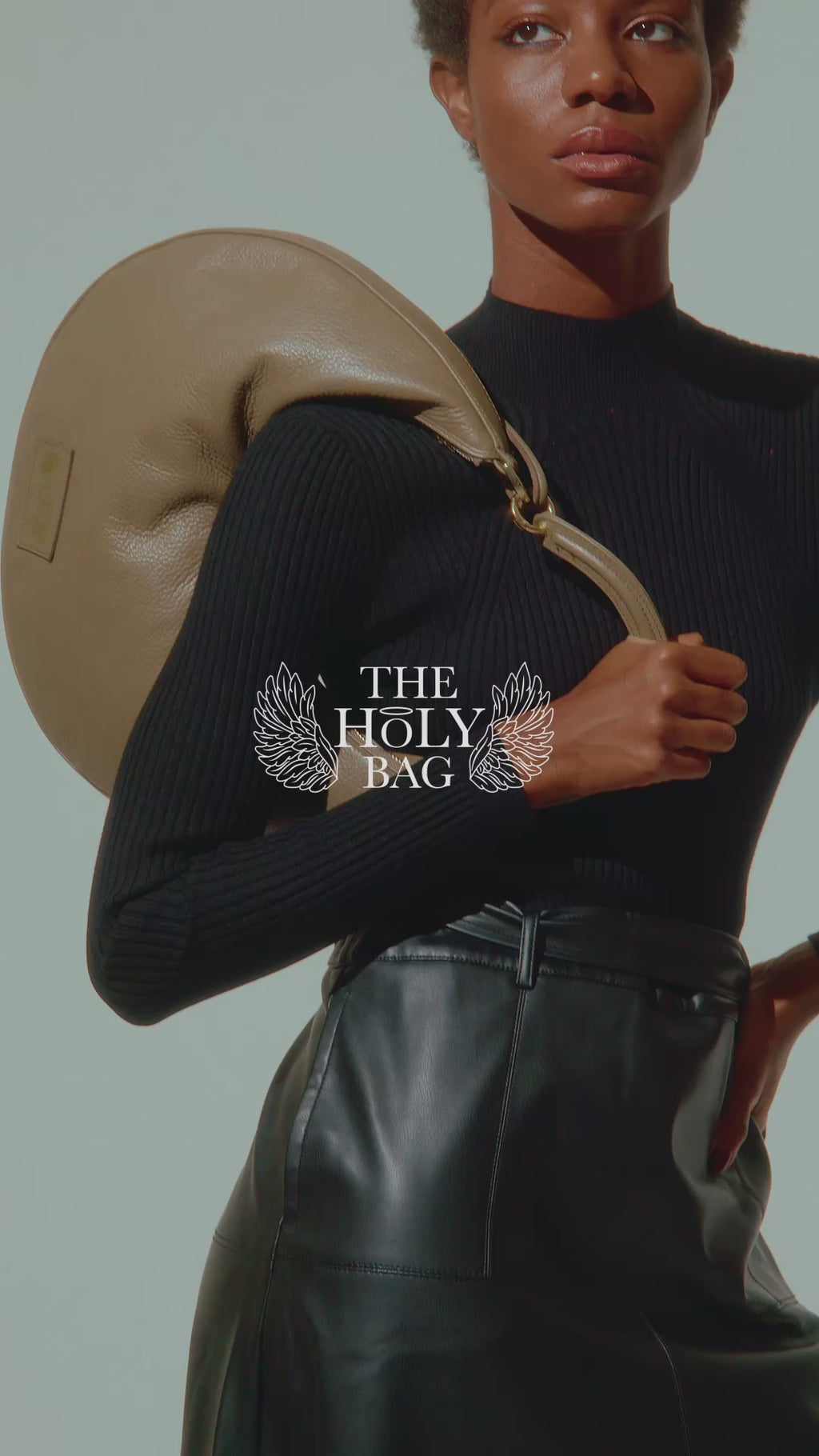 Hobo leather bag with zipper, Rita