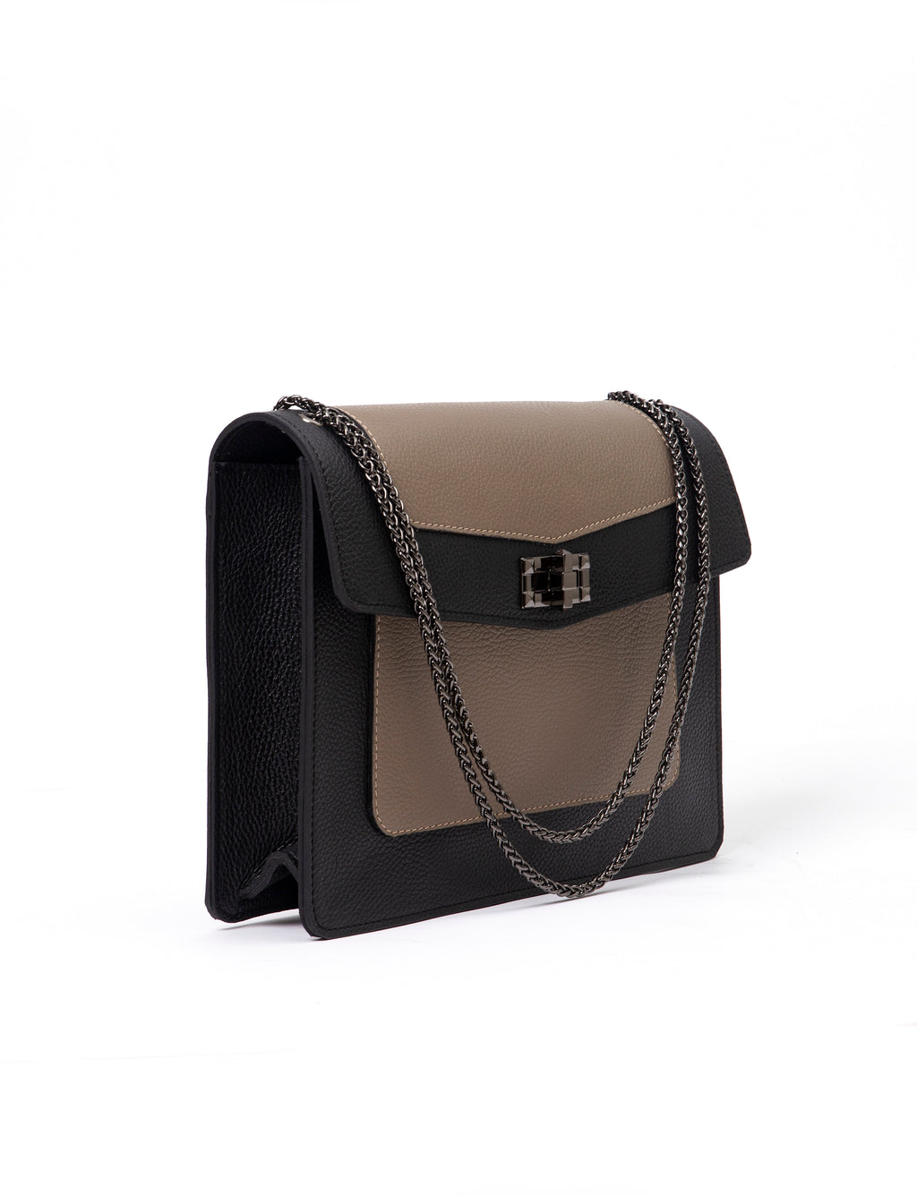 Amfitrite leather shoulder bag with chain shoulder strap, flap, inner pocket and an open pocket on the back - The Holy Bag
Δερμάτινη τσάντα ώμου με αλυσίδα, με εσωτερική επένδυση από δερμα. Με εσωτερική και εξωτερική τσέπη στην μπροστά. The Holy Bag