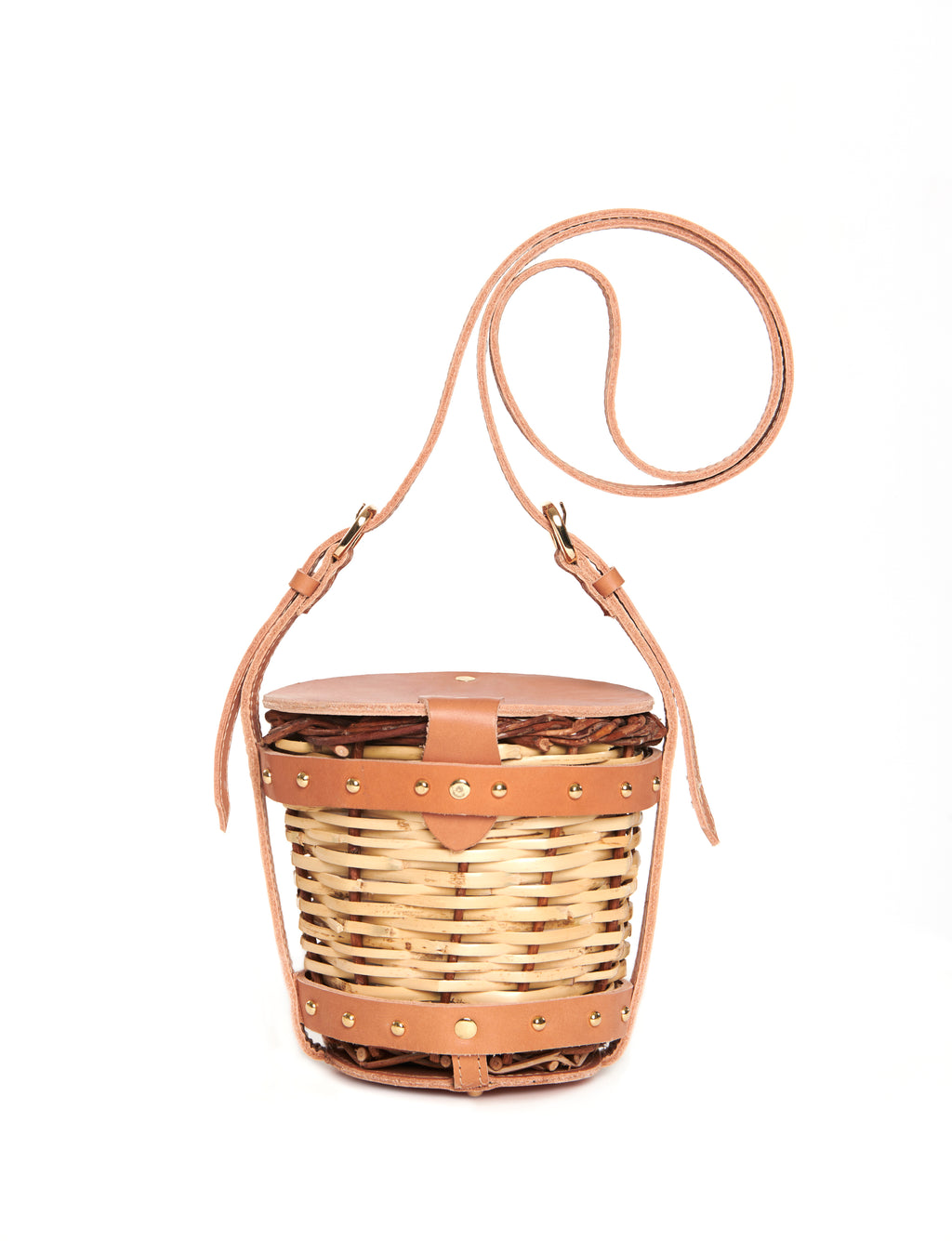 Bucket bag with leather flap and handle, Dione - The Holy Bag