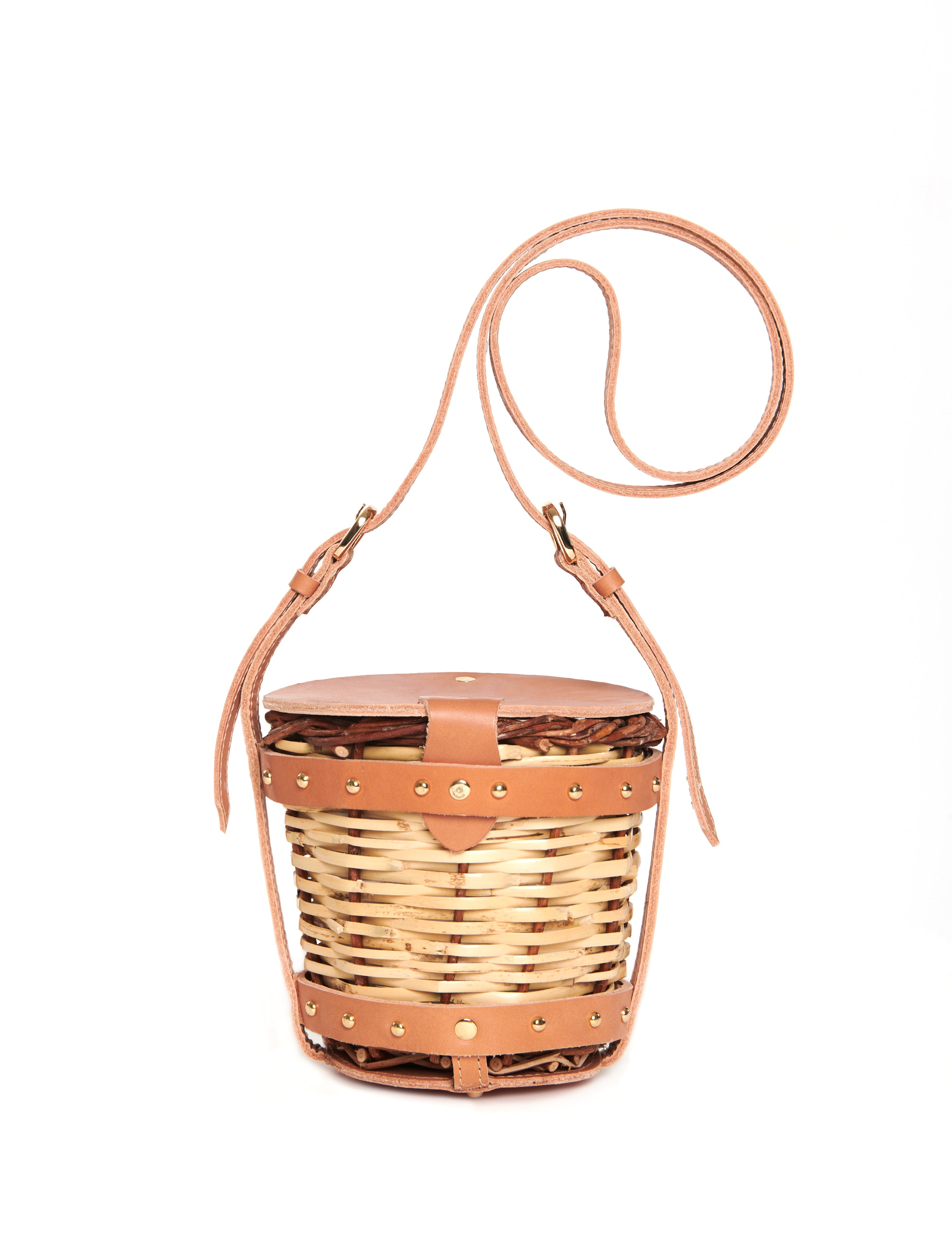 Bucket bag with leather flap and handle, Dione - The Holy Bag