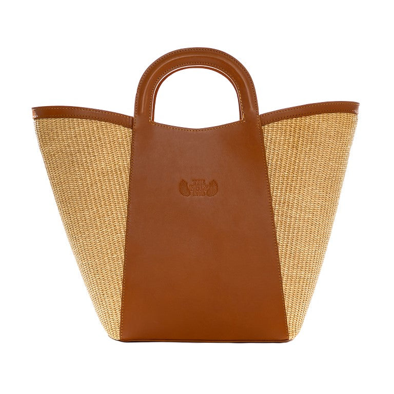 Shopper από δέρμα και ψάθα, AQUARIUS - The Holy Bag