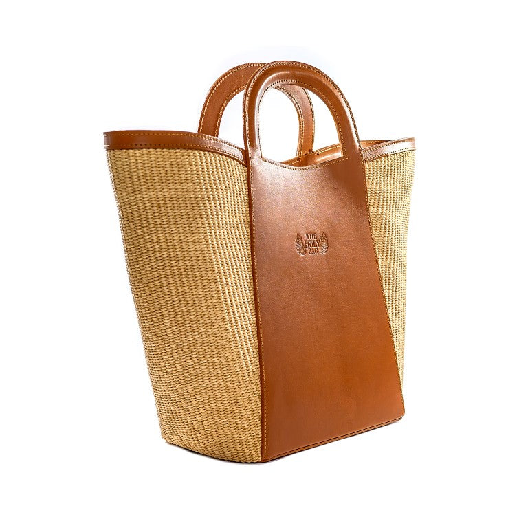 Shopper από δέρμα και ψάθα, AQUARIUS - The Holy Bag