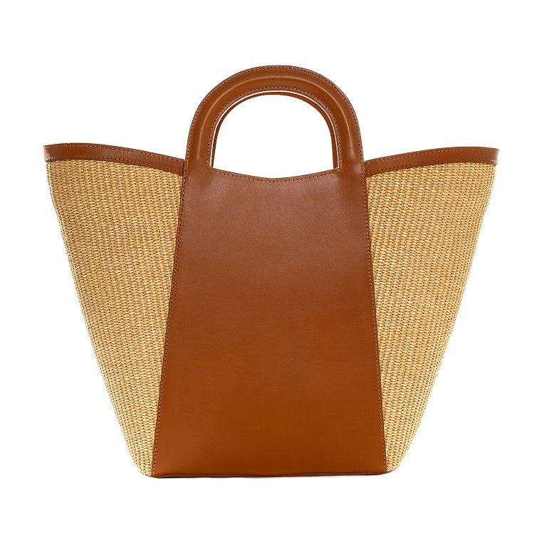 Shopper από δέρμα και ψάθα, AQUARIUS - The Holy Bag