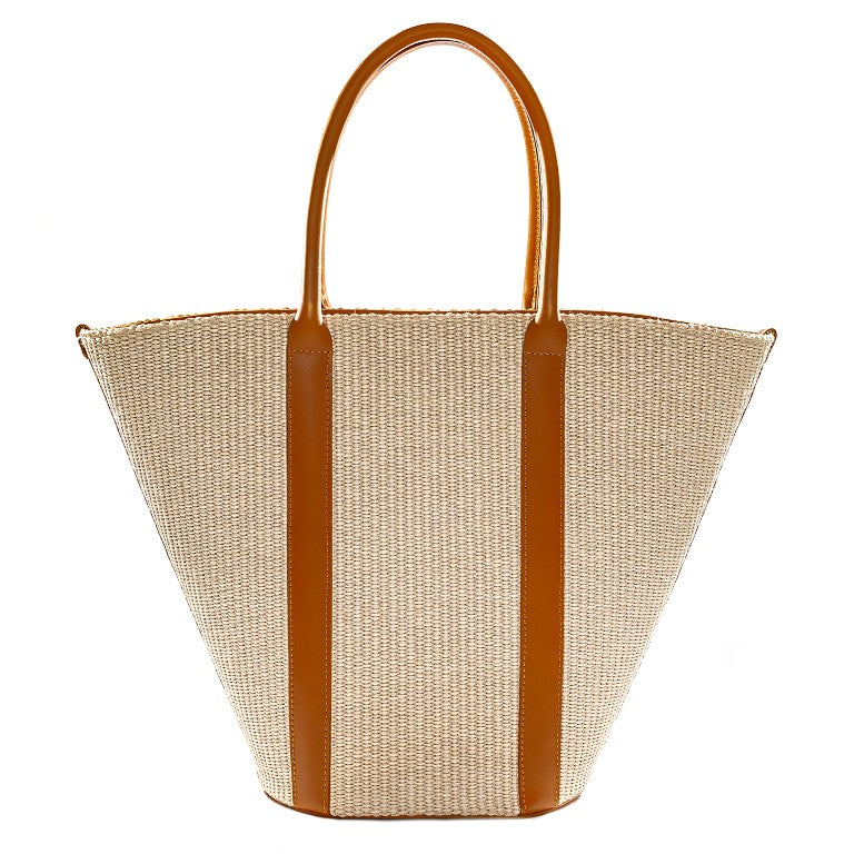 Shopper in leather and straw, Andromeda - The Holy Bag